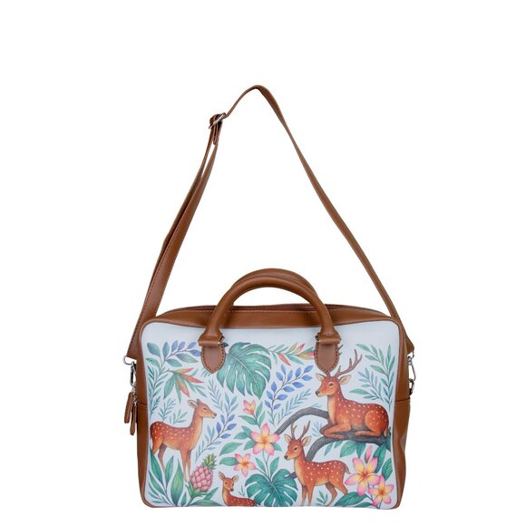 Printed Leather Buisness Top Handle Crossbody Bag for Women for Work, Daily Use - Picture 10 of 10